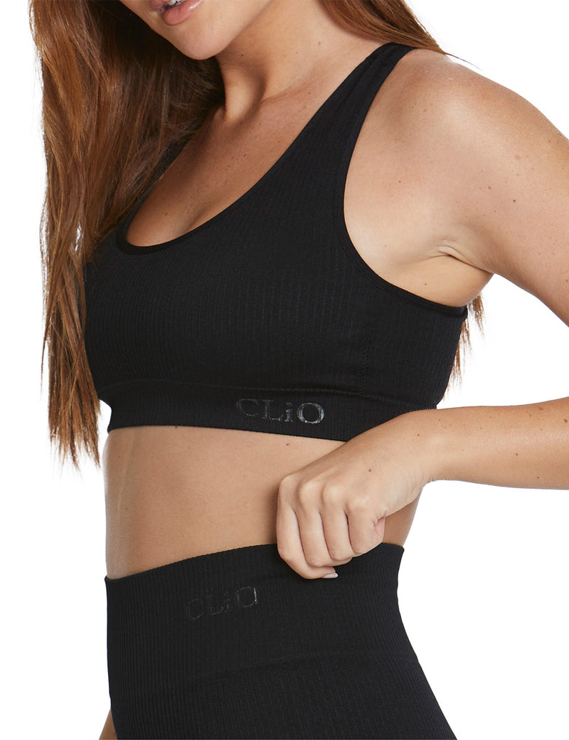 Rib Activate Padded Race Crop - Black