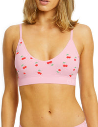 Sweet Cherry Padded Bralette - Pink Sweet Cherry Print