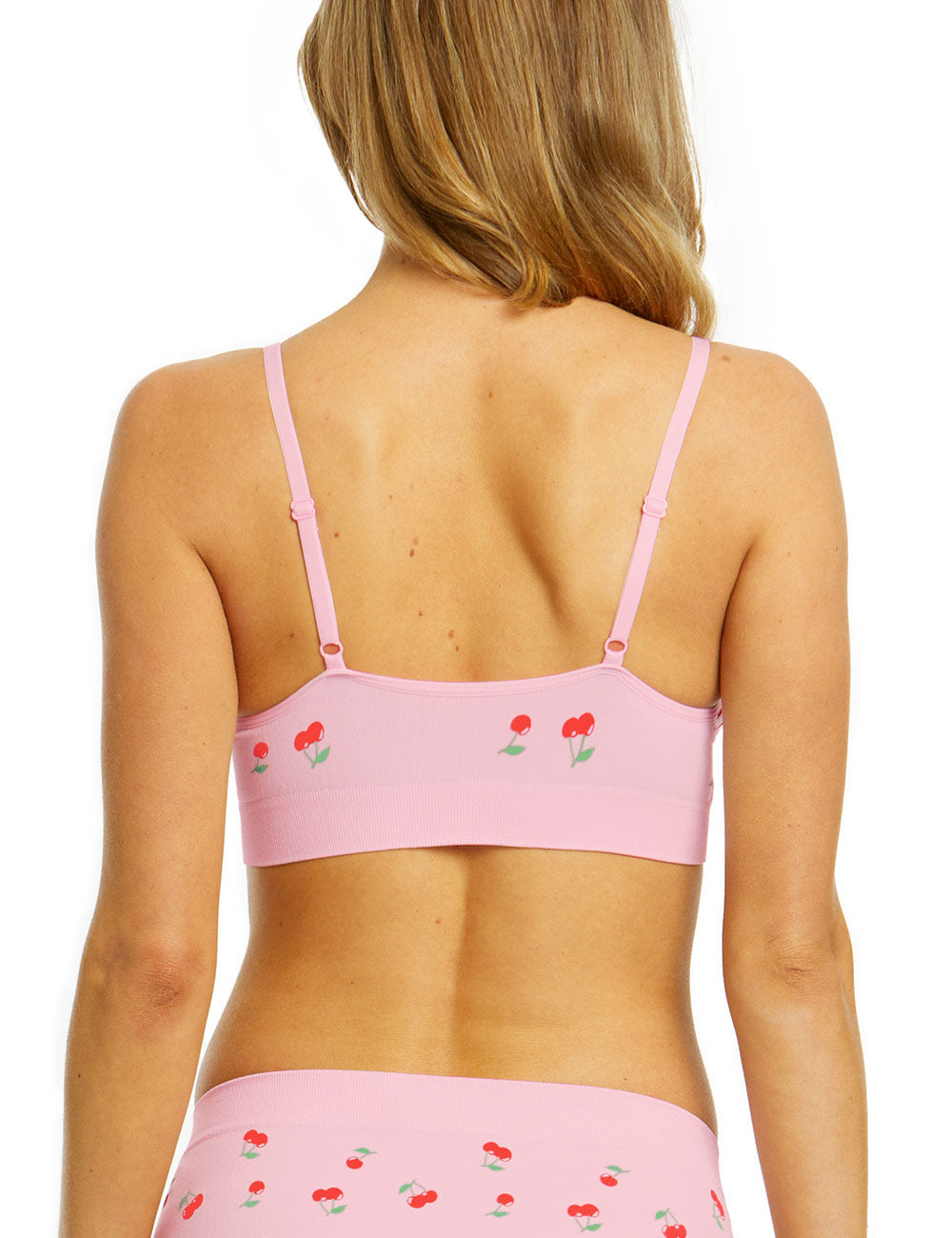 Sweet Cherry Padded Bralette - Pink Sweet Cherry Print